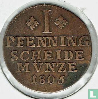 Brunswijk-Wolfenbüttel 1 pfenning 1805 - Afbeelding 1