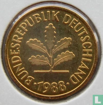 Duitsland 5 pfennig 1988 (J) - Afbeelding 1