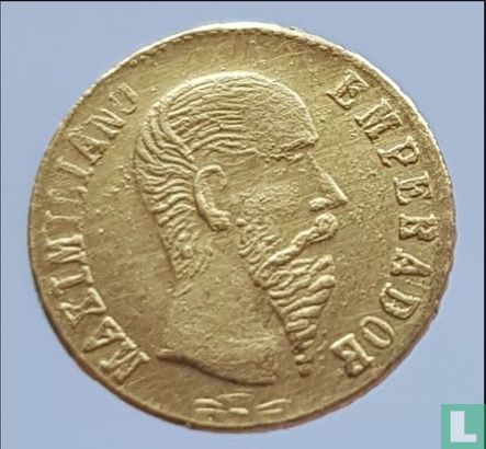 Mexico - 1 Peso 1865 'Maximiliano' restrike - goud - Afbeelding 1