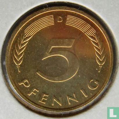 Duitsland 5 pfennig 1977 (D) - Afbeelding 2