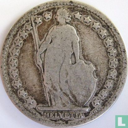 Zwitserland 1 franc 1880 - Afbeelding 2