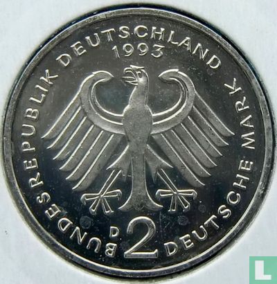 Germany 2 mark 1993 (D - Kurt Schumacher) - Image 1