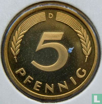 Allemagne 5 pfennig 1982 (BE - D) - Image 2