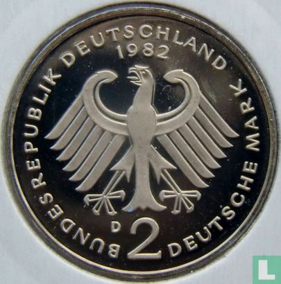 Duitsland 2 mark 1982 (PROOF - D - Kurt Schumacher) - Afbeelding 1