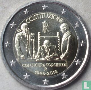 Italië 2 euro 2018 "70th anniversary of the entry into force of the Italian Constitution" - Afbeelding 1