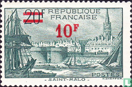 Saint-Malo, with overprint