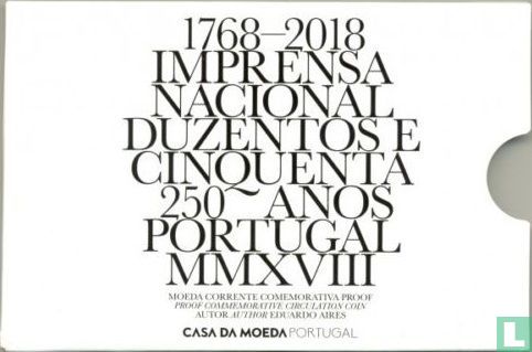 Portugal 2 euro 2018 (PROOF - folder) "250th anniversary of the Imprensa Nacional - Casa da Moeda" - Afbeelding 1
