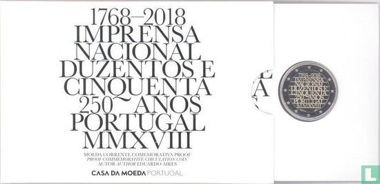 Portugal 2 euro 2018 (PROOF - folder) "250th anniversary of the Imprensa Nacional - Casa da Moeda" - Afbeelding 3