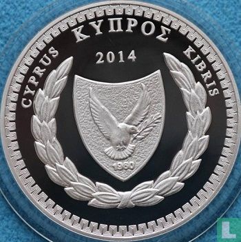 Cyprus 5 euro 2014 (PROOF) "100th anniversary of the birth and 10th anniversary of the death of the poet Costas Montis" - Afbeelding 1