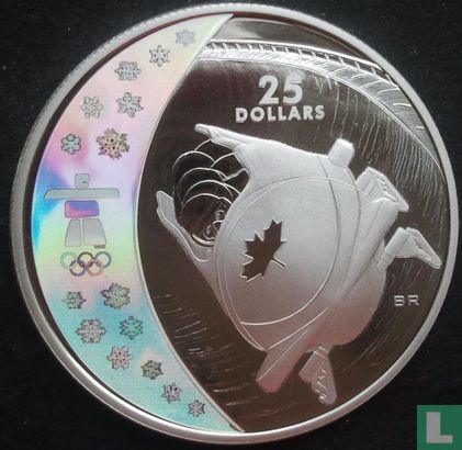 Canada 25 dollars 2008 (PROOF) "2010 Winter Olympics - Vancouver - Bobsleigh" - Afbeelding 2