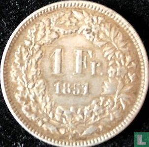 Suisse 1 franc 1851 - Image 1