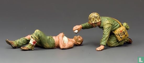 Navy Corpsman & Wounded Marine - Image 3