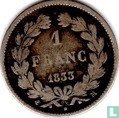 Frankrijk 1 franc 1833 (M) - Afbeelding 1