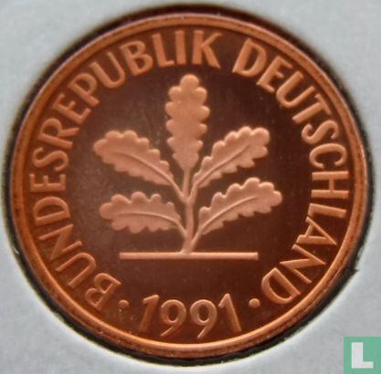 Duitsland 2 pfennig 1991 (G) - Afbeelding 1