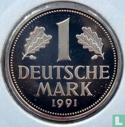 Germany 1 mark 1991 (PROOF - A) - Image 1