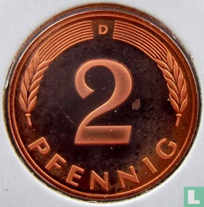 Duitsland 2 pfennig 1991 (PROOF - D) - Afbeelding 2