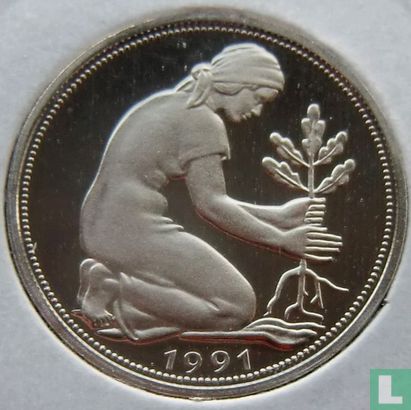 Duitsland 50 pfennig 1991 (PROOF - G) - Afbeelding 1