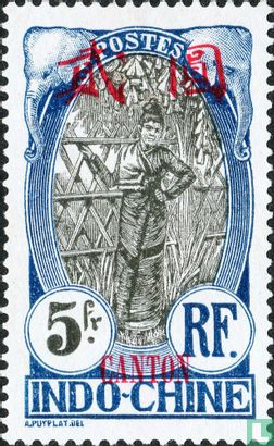 Briefmarken Indochina mit Aufdruck  