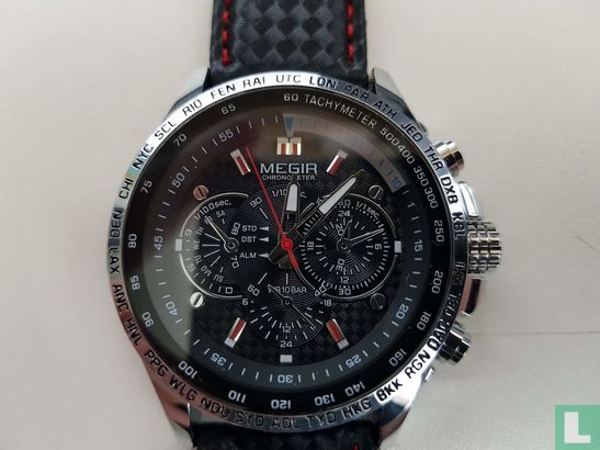 Horloge Megir 1010 Quartz Black - Afbeelding 1