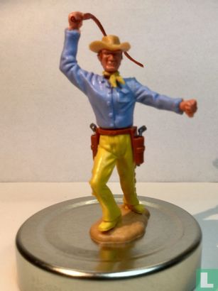 Cowboy with whip. Light blue - Image 1