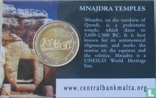 Malta 2 euro 2018 (coincard) "Mnajdra temples" - Afbeelding 1