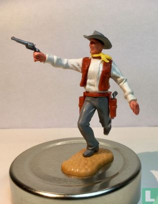 Cowboy avec revolver blanc / marron - Image 2