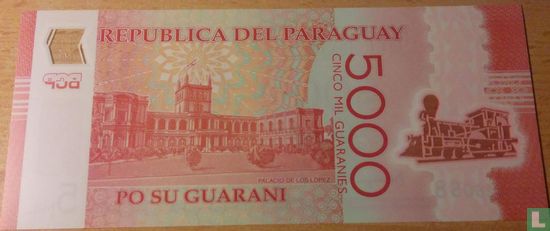 Paraguay 5000 guaranies 2016 - Image 2