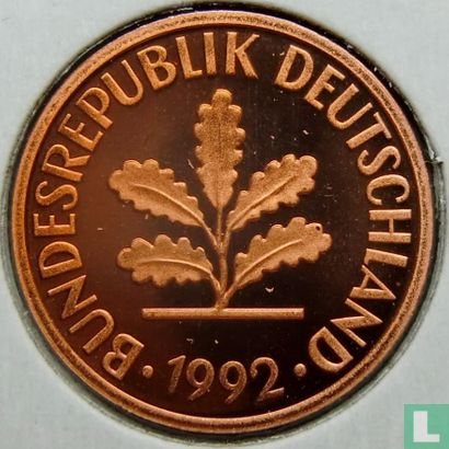 Germany 2 pfennig 1992 (J) - Image 1