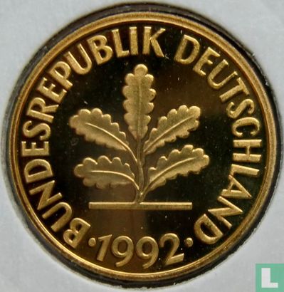 Duitsland 10 pfennig 1992 (F) - Afbeelding 1