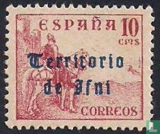 El Cid on horseback, with overprint
