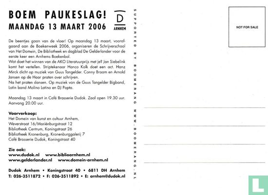 R060001 - Dudok "Arnhems boekenbal 'Boem paukeslag' op maandag 13 maart" - Afbeelding 2