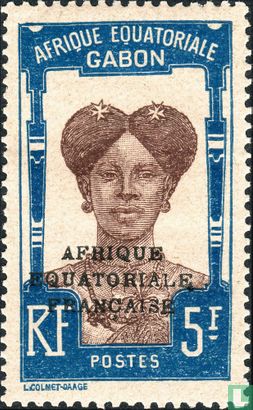 Bantu woman, with overprint