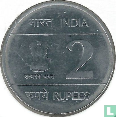 India 2 rupees 2009 (Hyderabad) "200th anniversary Birth of Louis Braille" - Image 2