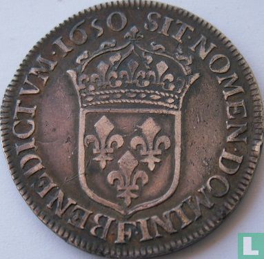 France ½ écu 1650 (F) - Image 1