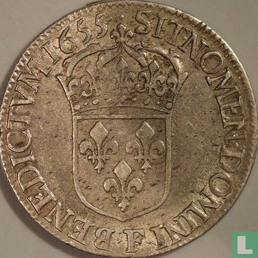 France ½ écu 1655 (F) - Image 1