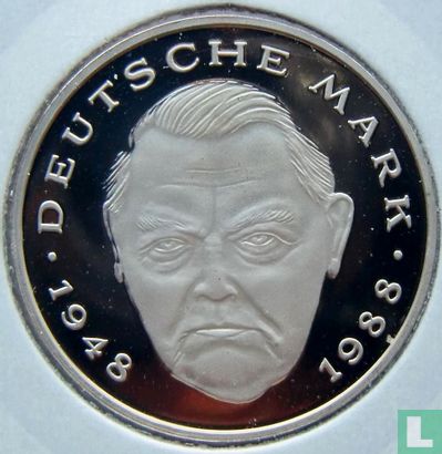 Germany 2 mark 1992 (PROOF - A - Ludwig Erhard) - Image 2