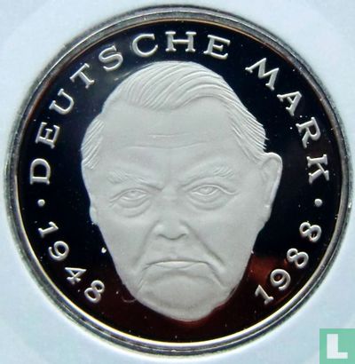 Germany 2 mark 1992 (PROOF- D - Ludwig Erhard) - Image 2