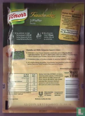 Knorr - Feinschmecker - 3 pfeffer sauce - Maxi Pack - 50g - Afbeelding 2