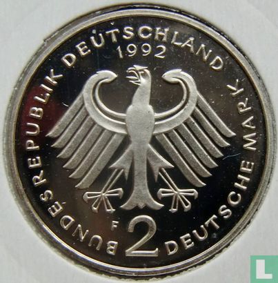 Germany 2 mark 1992 (PROOF - F - Ludwig Erhard) - Image 1