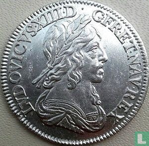 Frankreich ¼ Ecu 1642 (A - gekrönte Wappen - 2 Punkte) - Bild 2