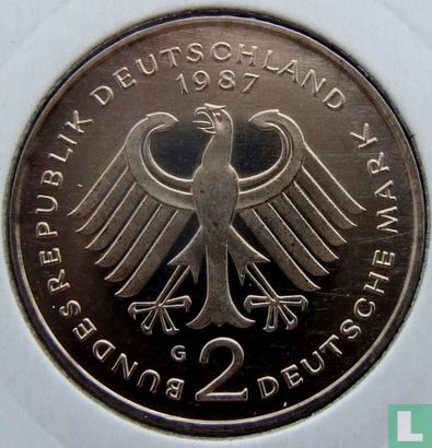 Germany 2 mark 1987 (G - Kurt Schumacher) - Image 1