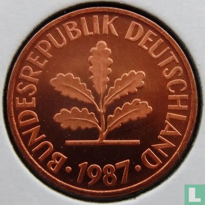 Duitsland 2 pfennig 1987 (J) - Afbeelding 1
