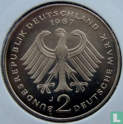 Germany 2 mark 1987 (J - Konrad Adenauer) - Image 1