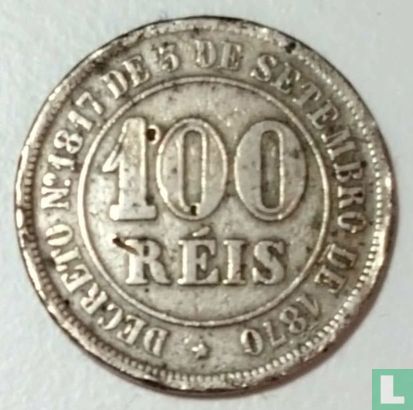 Brazil 100 réis 1874 - Image 2
