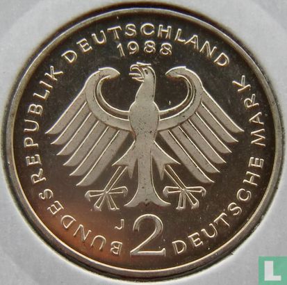 Germany 2 mark 1988 (J - Ludwig Erhard) - Image 1