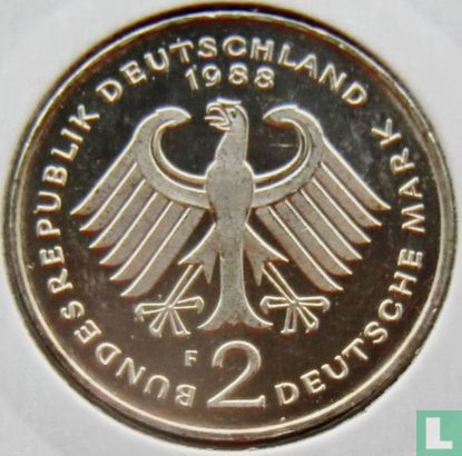 Duitsland 2 mark 1988 (F - Ludwig Erhard) - Afbeelding 1