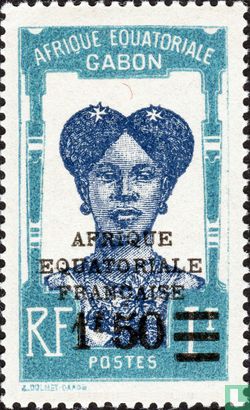 Bantu woman, with value overprint