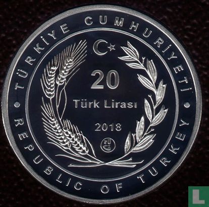 Turkije 20 türk lirasi 2018 (PROOF) "100th Anniversary of the People's Republic of Azerbaijan nr.1" - Afbeelding 1