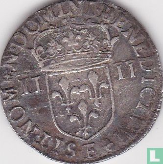 France ¼ ecu 1646 (F - cross and crowned escutcheon) - Image 2