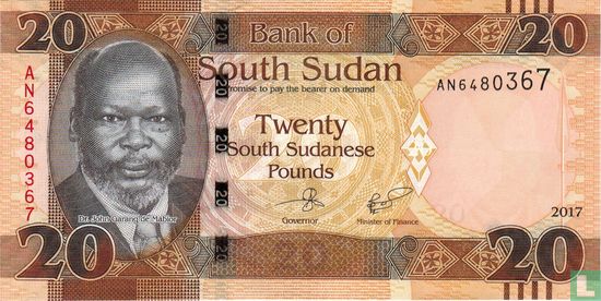 Zuid-Soedan 20 Pounds 2017 - Afbeelding 1